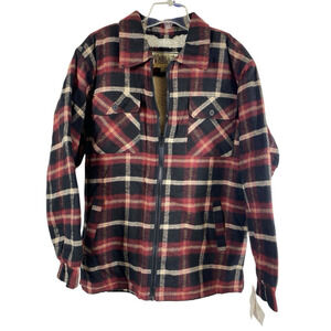 Vintage Flannel Shacket Shirt Jacket Barn Chore Sherpa Gorpcore Country Medium